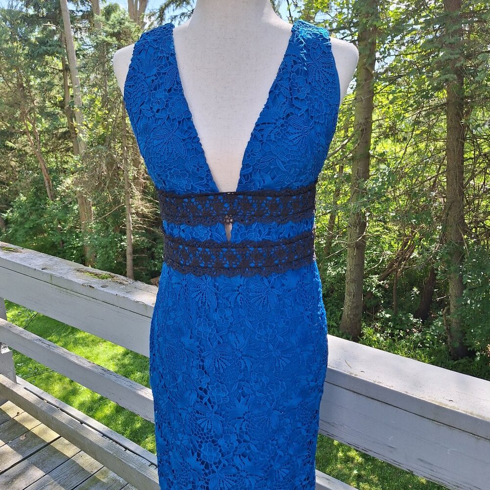 Diane von Furstenberg Plunge V Neck Lace Dress